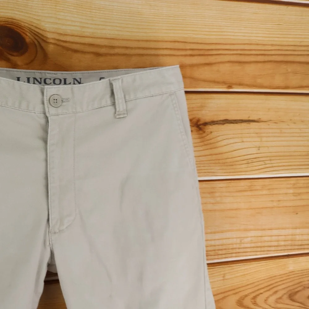 Lincoln Outfitters Flex Shorts Mens Sz 36 Beige Cotton Chinos Flat Front Pockets - Picture 5 of 7